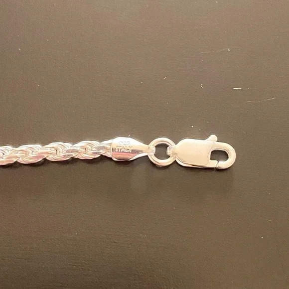 Silver Chain Solid Silver Rope 18in 3mm - Picture 2 of 4